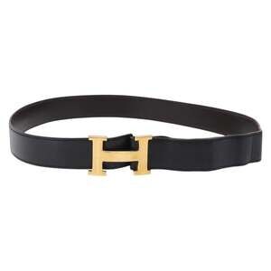 Hermes Leather Constant H Belt Black